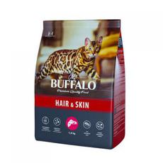 Сухой корм для взрослых кошек Mr.Buffalo Hair & Skin c лососем