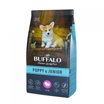 Сухой корм для щенков и юниоров Mr.Buffalo Puppy & Junior UNIOR c индейкой 800 гр, 2 кг, 14 кг