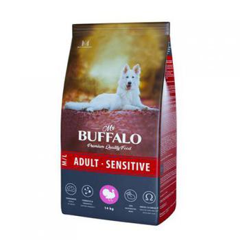 Сухой корм для средних и крупных пород Mr.Buffalo Adult M/L Sensitive индейка 800 гр, 2 кг, 14 кг