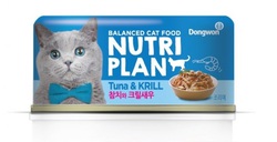 Влажный корм для кошек NUTRI PLAN в собственном соку тунец с крилем (банка) 160г 