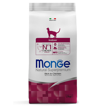 Сухой корм для взрослых домашних кошек Monge (Монж) Cat Indoor 400 гр, 1,5 кг, 10 кг