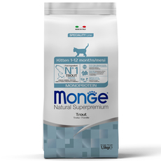 Сухой корм для котят Monge Monoprotein Kitten Trout  с форелью