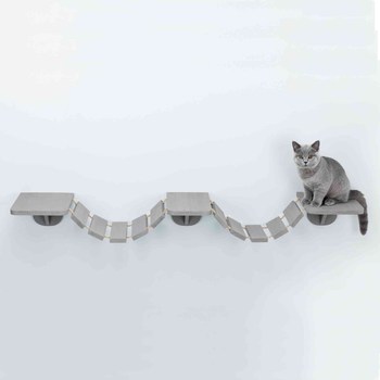 Лестница для настенного монтажа для кошки, 150 х 30 см Серый, Белый