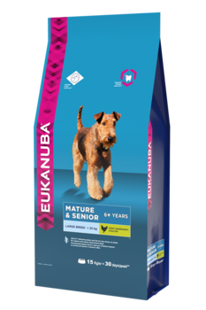 Сухой корм для пожилых собак крупных пород Eukanuba Mature and Senior Large 4 кг, 15 кг
