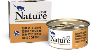Влажный корм для кошек Prime Nature в желе Тунец с сурими 85гр 