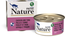 Влажный корм для кошек Prime Nature в бульоне Курица с тунцом 85гр 