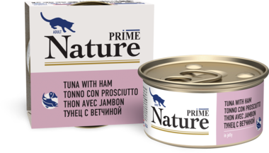 Влажный корм для кошек Prime Nature в желе Тунец с ветчиной 85гр
