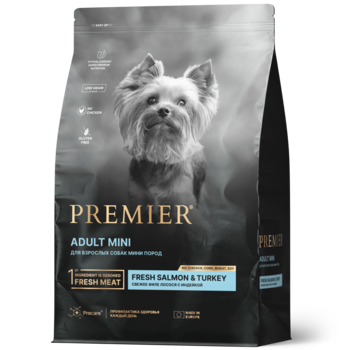 Сухой корм для мелких пород Premier Dog Salmon&Turkey ADULT Mini с Лососем и индейкой 1 кг, 3 кг