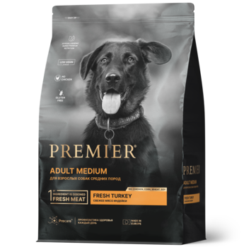Сухой корм для средних пород Premier Dog Turkey ADULT Medium с Индейкой 1 кг, 3 кг, 10 кг