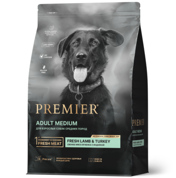 Сухой корм для средних пород Premier Dog Lamb&Turkey ADULT Medium с Ягненком и Индейкой 1 кг, 3 кг, 10 кг