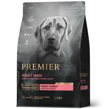 Сухой корм для крупных пород Premier Dog Turkey ADULT Maxi с Индейкой 3 кг, 10 кг